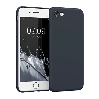 Immagine di kwmobile Custodia Compatibile con Apple iPhone SE (2022) / (2020) 8 7 Cover Back Case per Smartphone in Silicone TPU Protezione Gommata blu mirtillo