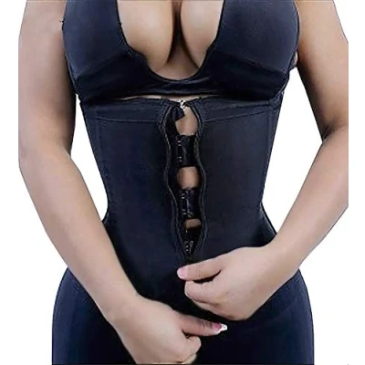 Immagine di YIANNA Donna Corsetto Stringivita Modellante Waist Trainer Dimagrante Bustino Pancera Snellente Corset Latex Nero con Cerniera, 2219 Size 3XL