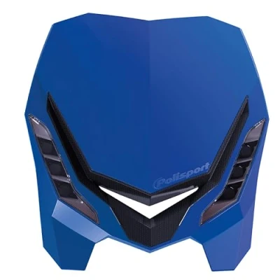 Immagine di Polisport 8670800003 Faro anteriore E BLAZE in fibra di carbonio con lampada a LED compatibile tutti i modelli motocross/enduro colore blu