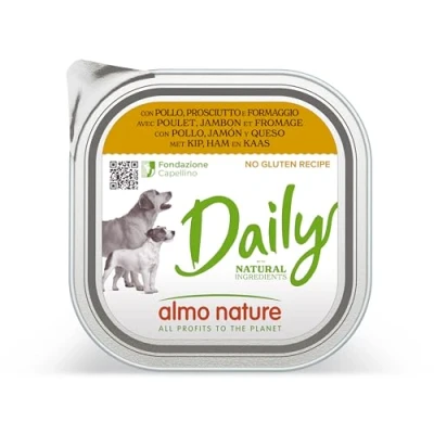 Immagine di almo nature Daily Menu Dog No Grain Paté con Pollo, Prosciutto e Formaggio, 9 x 300g