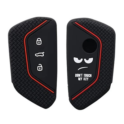 Immagine di kwmobile Custodia Coprichiave Compatibile con VW Golf 8 3 tasti Cover Copritelecomando Chiave Auto Copri Chiavi Macchina Don&#039;t touch my Key