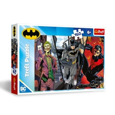 Immagine di Trefl Batman Pronti all&#039;Azione 160 Pezzi Puzzle Colorati con i Personaggi delle Storie DC, Intrattenimento Creativo, Divertimento per Bambini dai 6 anni, 15425
