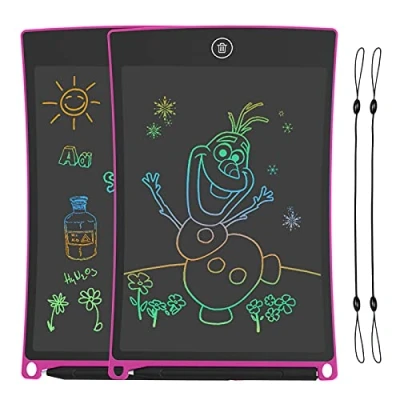 Immagine di GUYUCOM Tavoletta Grafica Bambini da 2 Pezzi 8,5 pollici, Lavagnetta Cancellabile con Linee Colorate Luminose, Ottima LCD Perfetta Come per bambini.