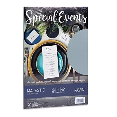 Immagine di FAVINI A69U154 carta Metallizzata Special Events Argento 120 gr/m2 A4 (21x29,7cm) Risma da 20 Fogli Finitura Perlescente Ideale per Eventi Speciali Stampabile Made in ItalyA