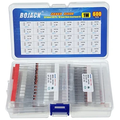 Immagine di BOJACK 30 Values Kit assortimento diodi Zener da 600 pezzi 1W
