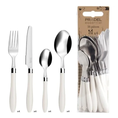 Immagine di Amefa Réglisse Set di Posate, Acciaio Inox, Bianco