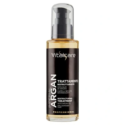 Immagine di Vitalcare Imperial Argan Trattamento Capelli Ristrutturante con Olio d&#039;Argan, di Lino, Oil Complex per Secchi e Danneggiati, 100 ml