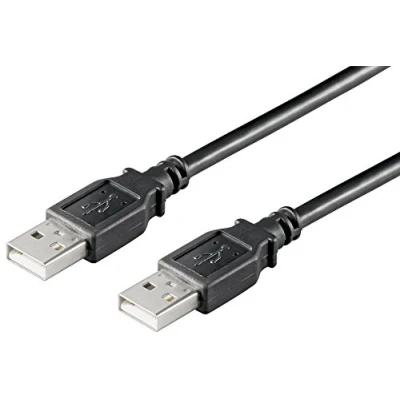 Immagine di Ewent Cavo USB 2.0 Tipo A/Maschio a A/Maschio, Doppia Schermatura AWG 28 in Rame, velocità di Trasferimento Dati Fino 480Mbit, 3m, Nero