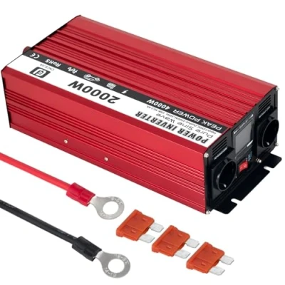 Immagine di CNCEJIA Inverter 12V 230V Onda Pura 2000W Convertitore di Tensione Power DC a AC con Porta USB Display LCD Intelligente per Casa, Auto