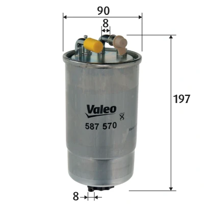 Immagine di VALEO 587570 Filtro Carburante per condotti/circuiti 8 OPEL: Corsa D Hatchback