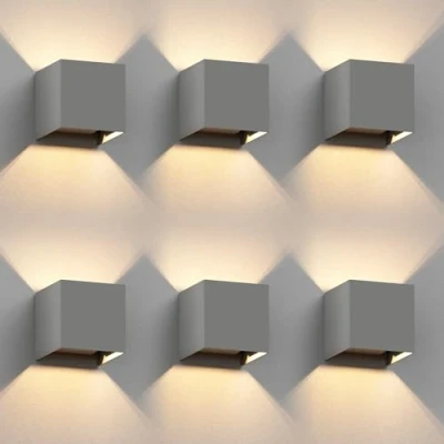 Immagine di ledscom.de 6 pz. applique CUBEL per esterni, IP65, up/downlight, grigio opaco, angolare, 1x G9 max. 10W