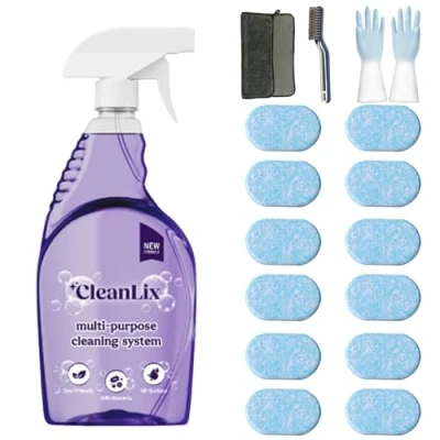 Immagine di Cleanlix Cleaning Spray, Cleaner For Instant Stain Removal, All Purpose Spray With Tablets, The In One Solution Every (1 Bottle,Ocean*12)