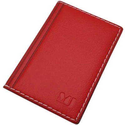 Immagine di myledershop Porta carte di credito con 12 scomparti MJ Design Germany Made in UE diversi colori e designs (Design 1 / Rosso)