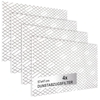 Immagine di COM FOUR® 4x filtro di aspirazione per cappa aspirante con elevate prestazioni filtraggio piatto da 1 mm tagliabile a misura indicatore saturazione (Con 4 pezzi)