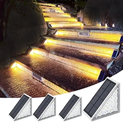 Immagine di Talwei lampade solari per esterni, 4 scale, luce solare super luminose cortile, patio, prato, gradini, accensione/spegnimento auto