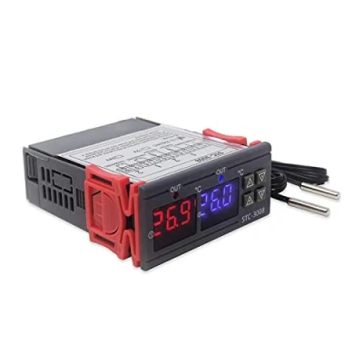 Immagine di RUIZHI STC 3008 Regolatore Digitale Termostato di Temperatura Doppio Display a LED Termoregolatore con Sensore NTC Sonda per Incubatrice Congelatore Serra Rettile （110 220v）