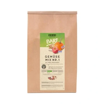 Immagine di GRAU L’originale, Miscela di verdure essiccate e frutta per un’alimentazione naturale integrata (BARF), “Composto n. 1, integratore alimentare cani, 1 confezione da 1,2 g