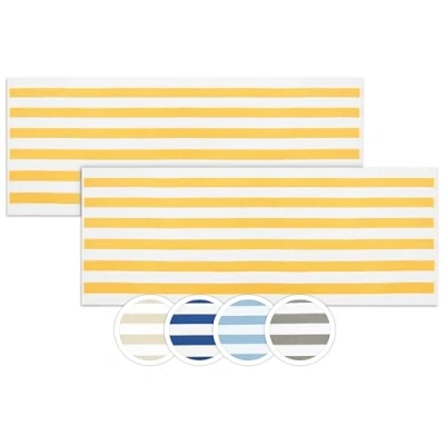 Immagine di ZOLLNER 2 Teli da Mare Asciugamani Bagno Resistenti e assorbenti in 70x180 cm Lavabile a 95C Cotone Design Righe Gialle Bianche Certificato Oeko Tex (R)