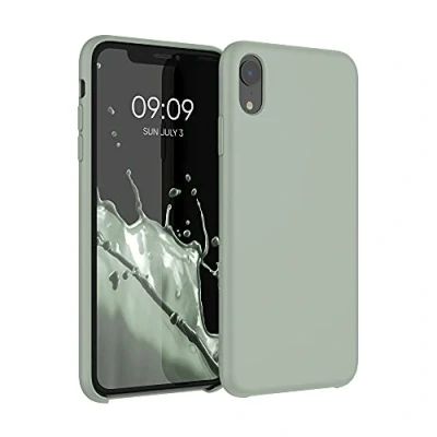 Immagine di kwmobile Cover per Apple iPhone XR Custodia Back Case Smartphone in Silicone TPU Protezione Gommata verde grigio