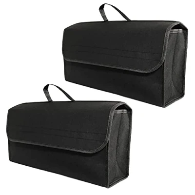 Immagine di PUREWORK Set di 2 Portaoggetti per Auto, Borse Bagagliaio 50 x 15 27,5 cm, Contenitore Colore Nero