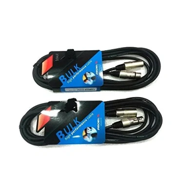 Immagine di PROEL BULK250LU10 Coppia Cavo Professionale Bilanciato con connessioni Cannon XLR 3P Maschio a Femmina 10mt, Nero (BULK250LU10 10mt 2 Unità)