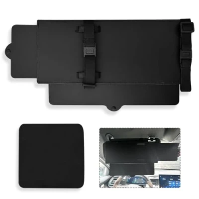 Immagine di UBRAVE Estensore Parasole Auto, Antiriflesso Extender, Regolazione Anti Glare Uv,Estensore Per Dell’Auto,Per Sedile Del Conducente o Passeggero Davanti,1 Pezzo(Nero）