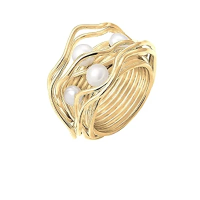 Immagine di Nenalina anello in argento sterling 925 lavorato a mano con vere perle di acqua dolce, 721058 042. e argento, 56 (17.8), colore: cod. 042