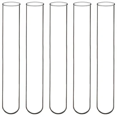 Immagine di Labasics Vetro Borosilicato Provetta per Fondo Rotondo, 12 mm OD X 75 di Lunghezza (Confezione da 50)