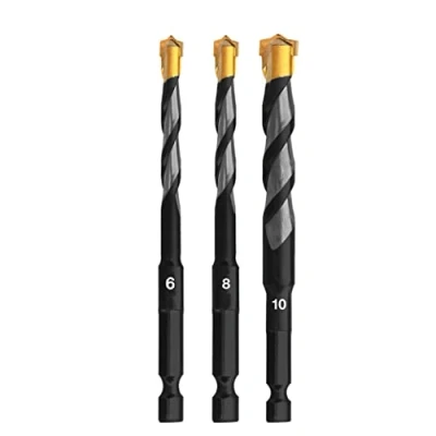 Immagine di Set di 3 punte da trapano multimateriale, Ø 6,8,10 mm Ultimate Professional Hex 9 Rotary e Impact multiuso per blocchi metallo, mattoni, legno plastica