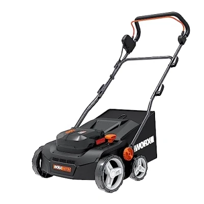 Immagine di WORX Nitro WG855E.9 Scarificatore a Batteria e Ventilatore da Prato, Fino 400 ㎡, Larghezza di Lavoro 36 cm, Motore brushless, 4 Livelli Regolazione in Altezza, Incluso Sacchetto per Erba 40