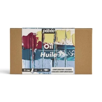 Immagine di PEBEO Studio olio XL Set 12 tubetti 20 Ml di Colori complementari + accessori Kit pittura ad per artisti e principianti Pennelli spatola cartoncino intensi