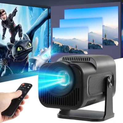 Immagine di Mini Proiettore,HY320 Proiettore Portatile, 4K Videoproiettore con Android 11, Bluetooth 5.0 WiFi 6, 180Rotabile, Correzione Trapezoidale, Home Theater per Telefono/PC/Laptop (Nero)
