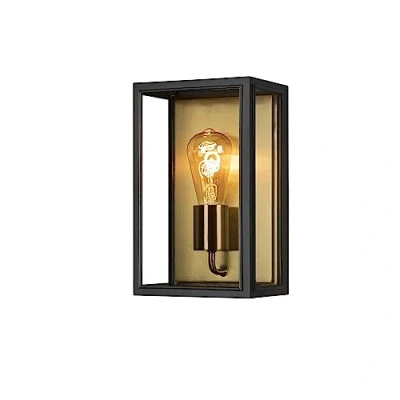 Immagine di Konstsmide Carpi schwarz/messing 7347 758 Lampada da parete per esterno E27 Nero, Ottone