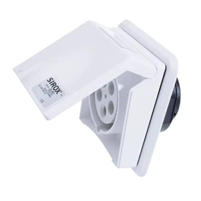Immagine di SIROX® Presa da incasso CEE, 5 poli, 400 V, 6 ore, corrente 16 A, colore bianco traffico