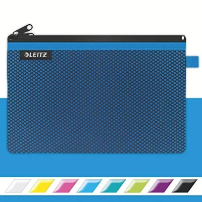 Immagine di Leitz WOW Astuccio a 2 Scomparti, Cerniera in Nylon, Lavabile, Adatta come Borsino, Formato L (23x15 cm), Blu, 40130036
