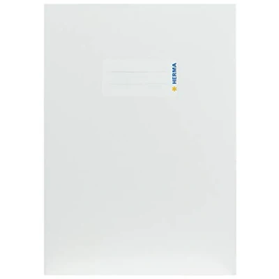 Immagine di HERMA 19758 copertina per quaderni, formato A5, in cartone bianco, con etichetta carta robusta e extra resistente, quaderni scolastici, colorata