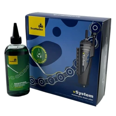 Immagine di Scottoiler vSystem Olio automatico per catena, incluso Scottoil verde biodegradabile…