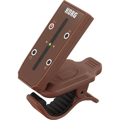 Immagine di Korg HT U1 ACCORDATORE DIGITALE a CLIP PER UKULELE forma di paletta, marrone
