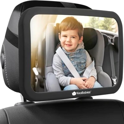 Immagine di Bambini Specchio per Auto 180 Ampia Visualizzazione Chiaro Seggiolino Infrangibile Specchietto Retrovisore di Sicurezza (Matte Black)