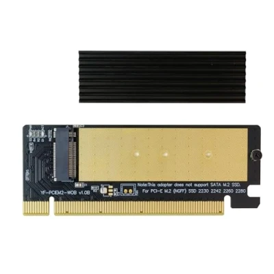 Immagine di EZDIY FAB NVME PCIe Adapter, M.2 SSD a PCI Express con Dissipatore Di calore,Supporto Solo x16, e Key M 2230 2242 2260 2280