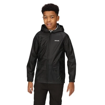 Immagine di Regatta Stormbreak&#039; Giacca Impermeabile Cuciture Nastrate Con Cappuccio, Jackets Waterproof Shell Unisex Bambini E Ragazzi, Nero , 2022 10 09 00