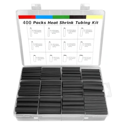 Immagine di Labmilon 400 Pezzi Guaina Termorestringente, Guaine Termorestringenti per Cavi Elettrici, Copri Cavi, Heat Shrink Tubing Impermeabile Cavo Elettrico, Rapporto di Restringimento 3:1 (Nera)