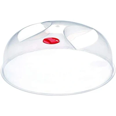 Immagine di Space Home Coperchio per Microonde Campana in Plastica Resistente Trasparente/Rosso 24 cm