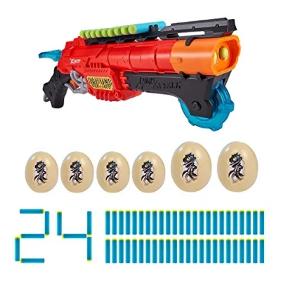 Immagine di XSHOT ZURU X Shot Attack Dino Attacco Artiglio Hunter Schiuma Dart Blaster, Colore 24 Freccette, 6 Uova, 4861
