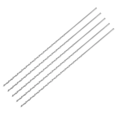 Immagine di ENT 50443 punta elicoidale per legno Ø 3 mm in confezione da 5, extra lungo 200 mm, con centrale e pretaglio, D x NL 135 GL codolo cilindrico, Acciaio ad alta velocità