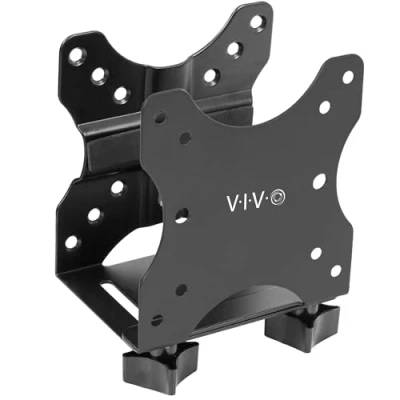 Immagine di VIVO Staffa di montaggio regolabile Thin Client Mini PC, CPU VESA sotto scrivania e braccio monitor supporto computer, nero, MOUNT PC05C