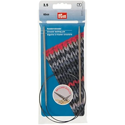Immagine di Prym Rundstricknadeln MS 60 cm 3,50 mm silberfarbig Ferri da Maglia circolari, Ottone, Argento, 3,5