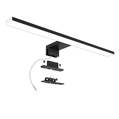 Immagine di Azhien Lampada da Specchio a Led 10W 820LM, 40cm Bagno Bianco Neutro 4000K,3 in 1 230V Luce IP44 Impermeabile, Nero