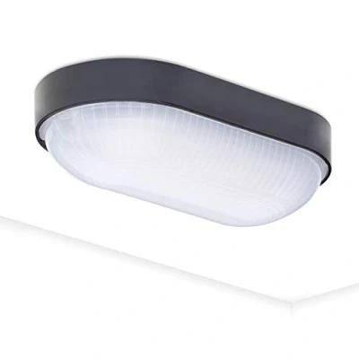 Immagine di Oktaplex lighting, Base Oval, Plafoniera LED Ovale, Nera 9 W, Lampada a Muro 800 lm 4000 K Bianco Neutro, Soffitto IP65 per Garage, Cantine e Terrazze