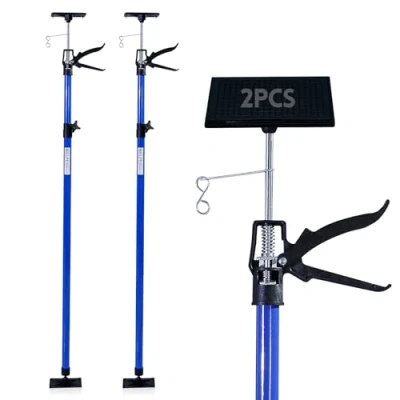 Immagine di CCLIFE 2 pezzi Sostegno a Soffitto Puntello per solai Telescopico di Carico Fino 30 kg Lunghezza regolabile 115 290 cm